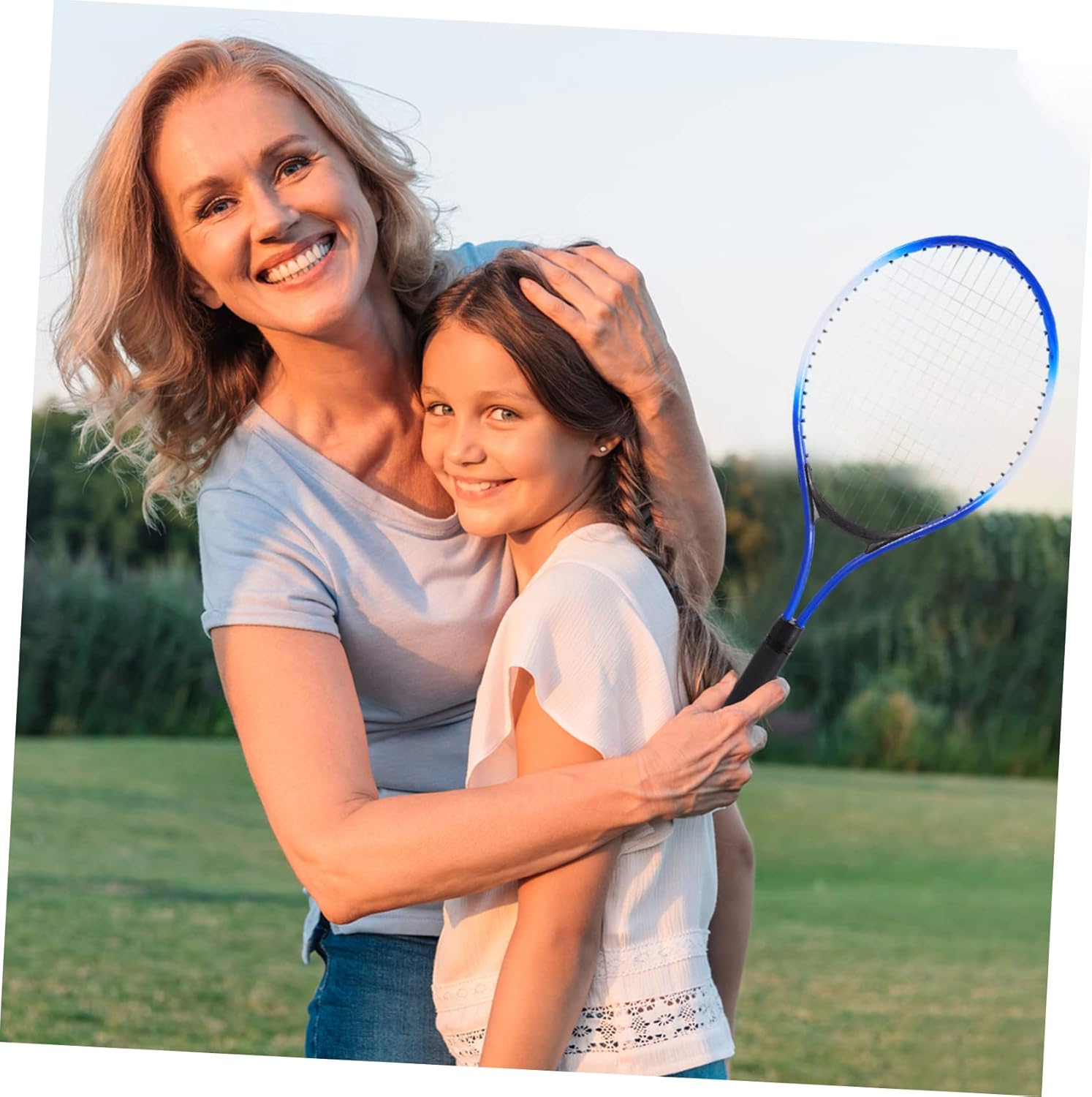 YARNOW 1set Boys and Girls Tennis Racket Set Lightweight Rackets Practice Ball for Outdoor Sports Blue for Boys and Girls Encourages Athletic Skills and Family Interaction