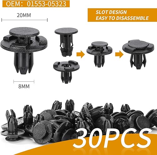 Miniatura 5 de Sancagy 120 clips de parachoques, clips de automóvil tipo empuje, remaches de plástico, clips de retención, sujetadores de plástico para