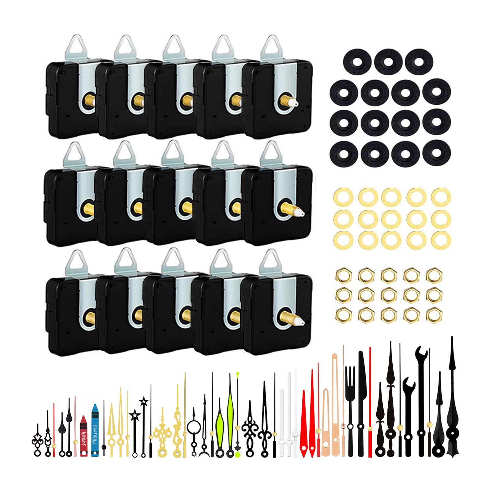 NRVTRE 1Set Quartzs Diys Wall Clock Movement Mechanism Battery Operated Silents Clocks Set Diys Repair Parts Replacement Wall Clock Movement Mechanism Battery Operated Repair Parts
