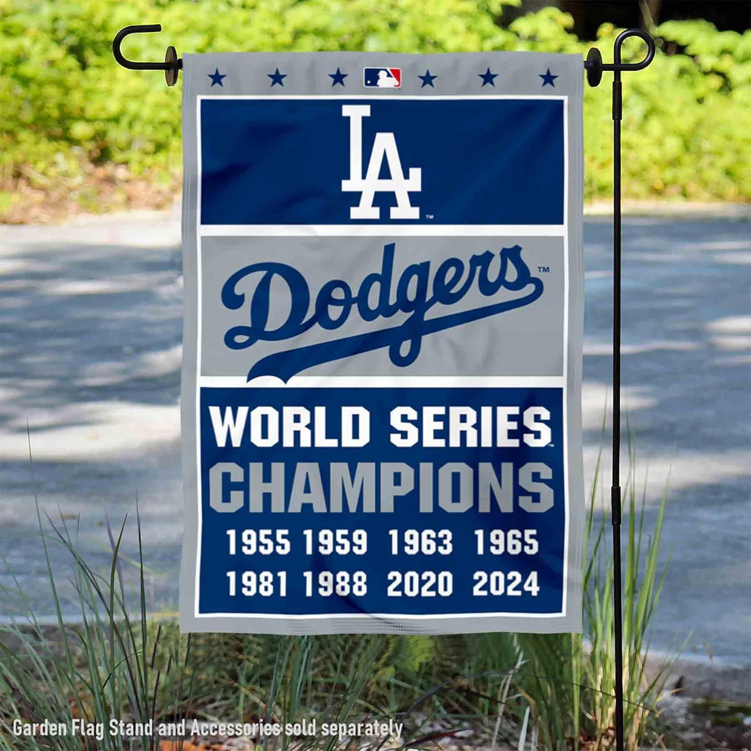 Dodgers 8 Time World Champions Series Double Sided Garden Flag - Image 2