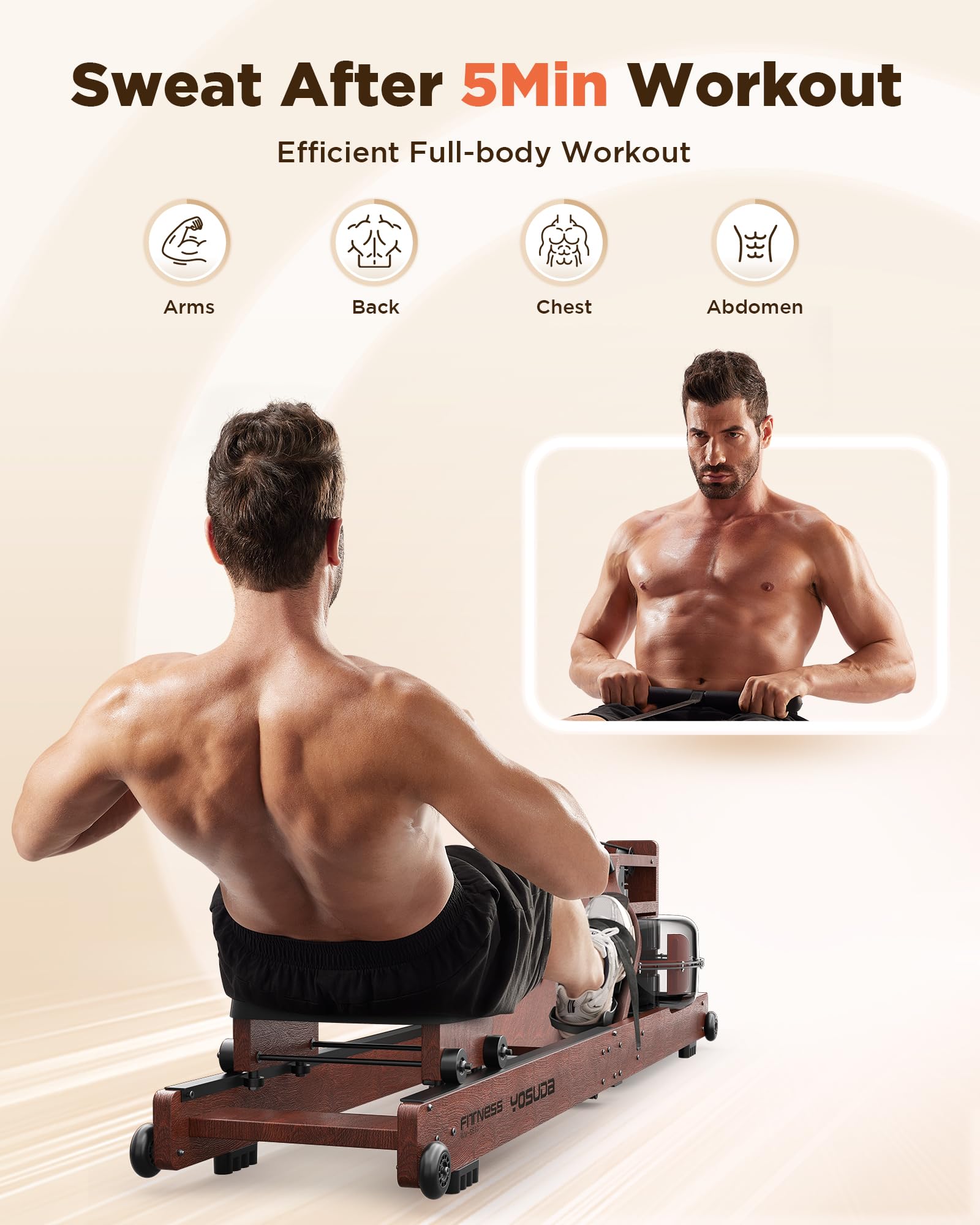 Snapklik.com : YOSUDA Water Rowing Machines For Home Use 400LBS Weight ...