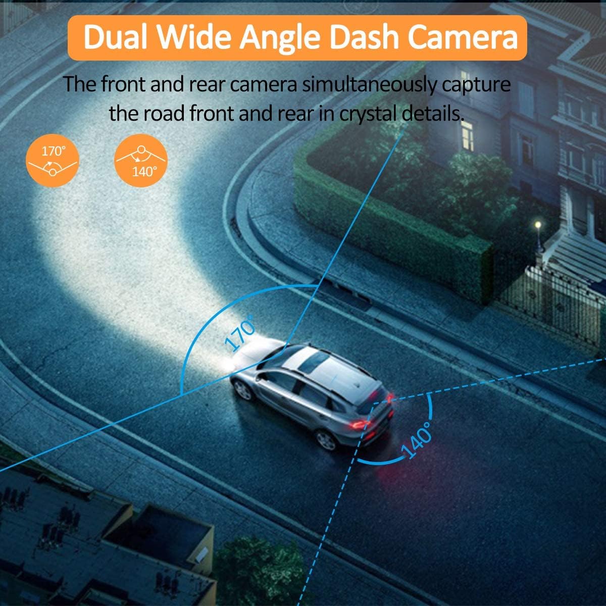 Wideorejestrator Feegar Patrol Kamera Samochodowa cofania Przód i tył Full HD Sensor Sony Kąt nagrywania 170 stopni G-sensor HDR Auto-start Tryb Nocny