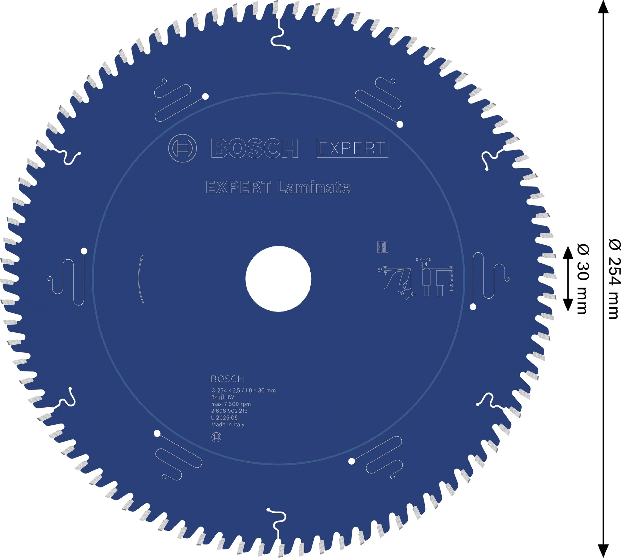 Bosch 1x Tarcza pilarska EXPERT Laminate Corded przewodowych ukośnic (do Laminat, Ø mm, Professional Akcesoria Przewodowa ukośnica tarczowa)