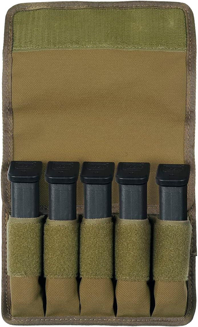Tactical Pistol Magazine Storage Pouch,Line Magazine Pouch,Molle Mag Pouch with Removeable Flaps,Ammo Mag Holder Fits Most Single and Double Magazines