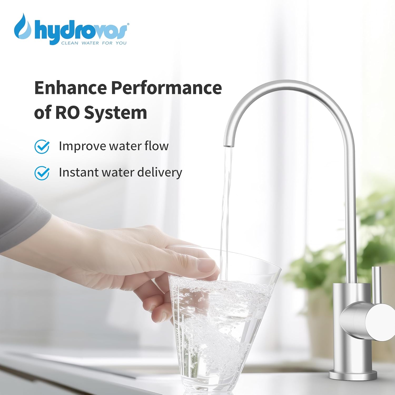 HYDROVOS RO1600 Reverse Osmosis System with TRO Mini Pressure Water Tank, Under Sink Tankless RO Water Filter System, Bundle