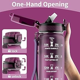QLUR Water Bottle with Straw, 27oz Motivational Water Bottles with Time Marker to Drink, Tritan BPA Free, 750ml Sports Water Bottle with Carry Strap LeakProof for School Fitness Outdoor (1Pack)