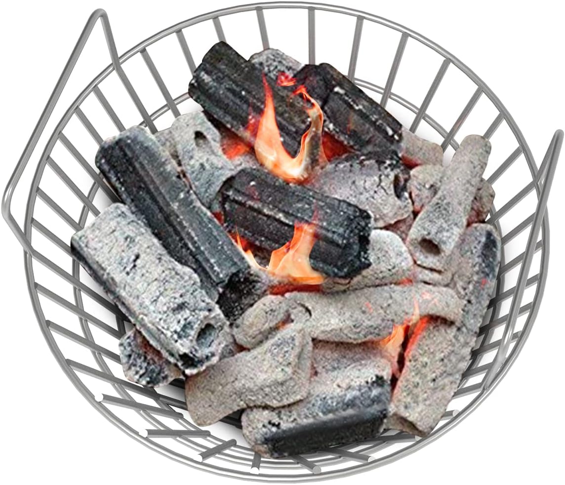 Stainless Charcoal Basket for Large Big Green Egg Grill, 14 inch Charcoal Grill Ash Basket fits Kamado Joe Classic, BGE Large and Other Similar Grills
