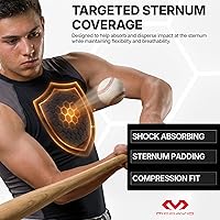 Vista 4 de McDavid HEX Chest Protector Shirt Heart Guard Sternum Compression Padded Shirt for Football, Lacrosse, Softball Rugby - Youth