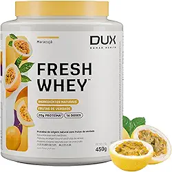 Fresh Whey Protein - Maracujá 450g - 20g de Proteínas por Porção - Suplementos Naturais, Suplementação Treino Academia, Ganho Muscular Hipertrofia - DUX HUMAN HEALTH