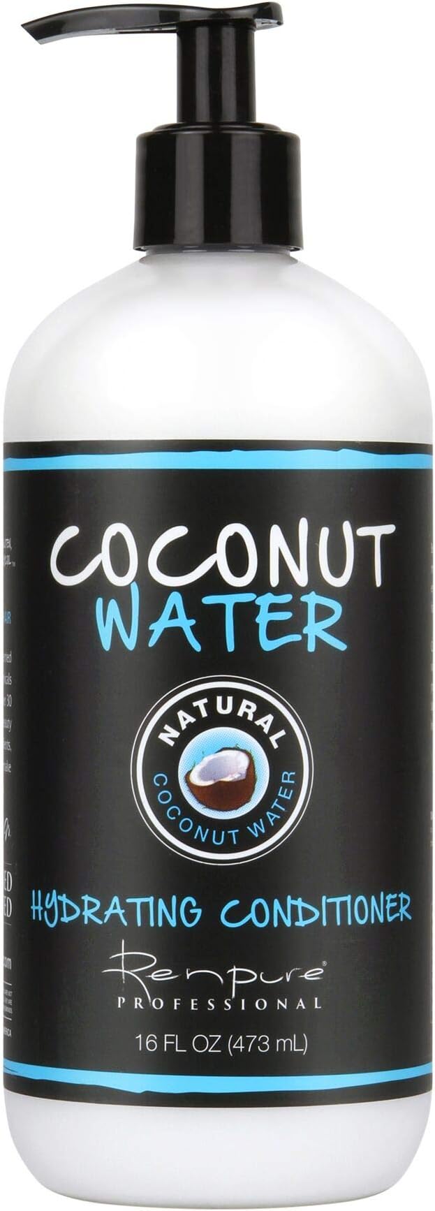 RENPURE Renpure Hydrating Natural Coconut Oil Hair Organic Deep Conditioner -Sulfate Free Hair Conditioner for Dry Damaged/Straight/Fine/Color Treated and Curly Hair, Coconut Water, 16 Fl Oz