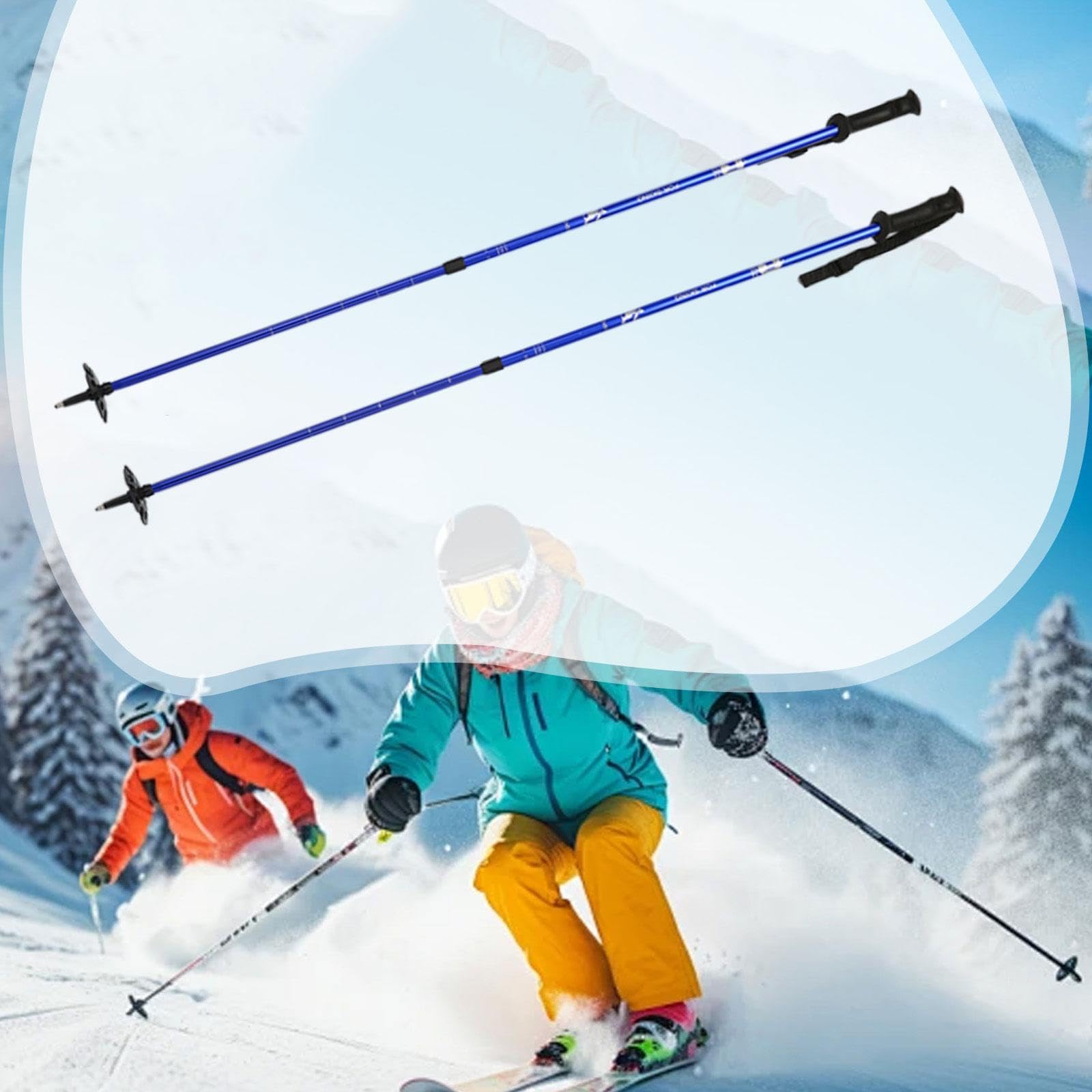 2 Pièces Bâtons de Randonnée Ski Télescopique Aluminium Alliage Système de Verrouillage Rapide Poignée Confortable Adapté Aux Expéditions Activités Ne