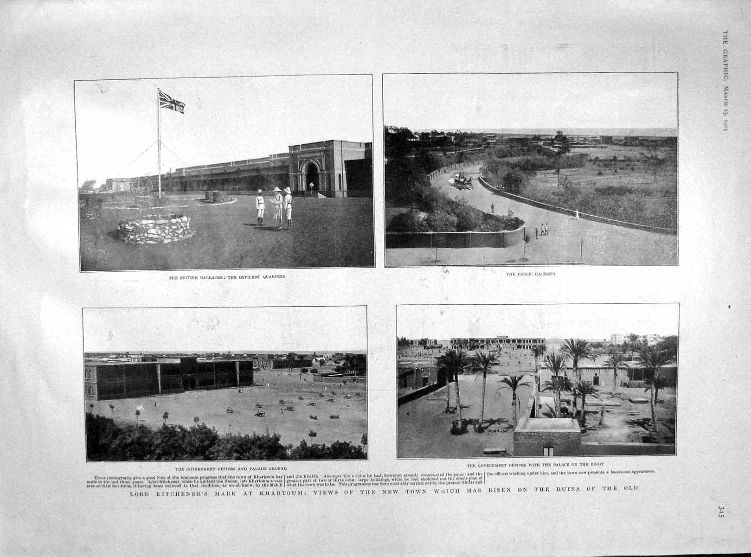 oldprint Print 1905 Lord Kitchener Khartoum Merthyr