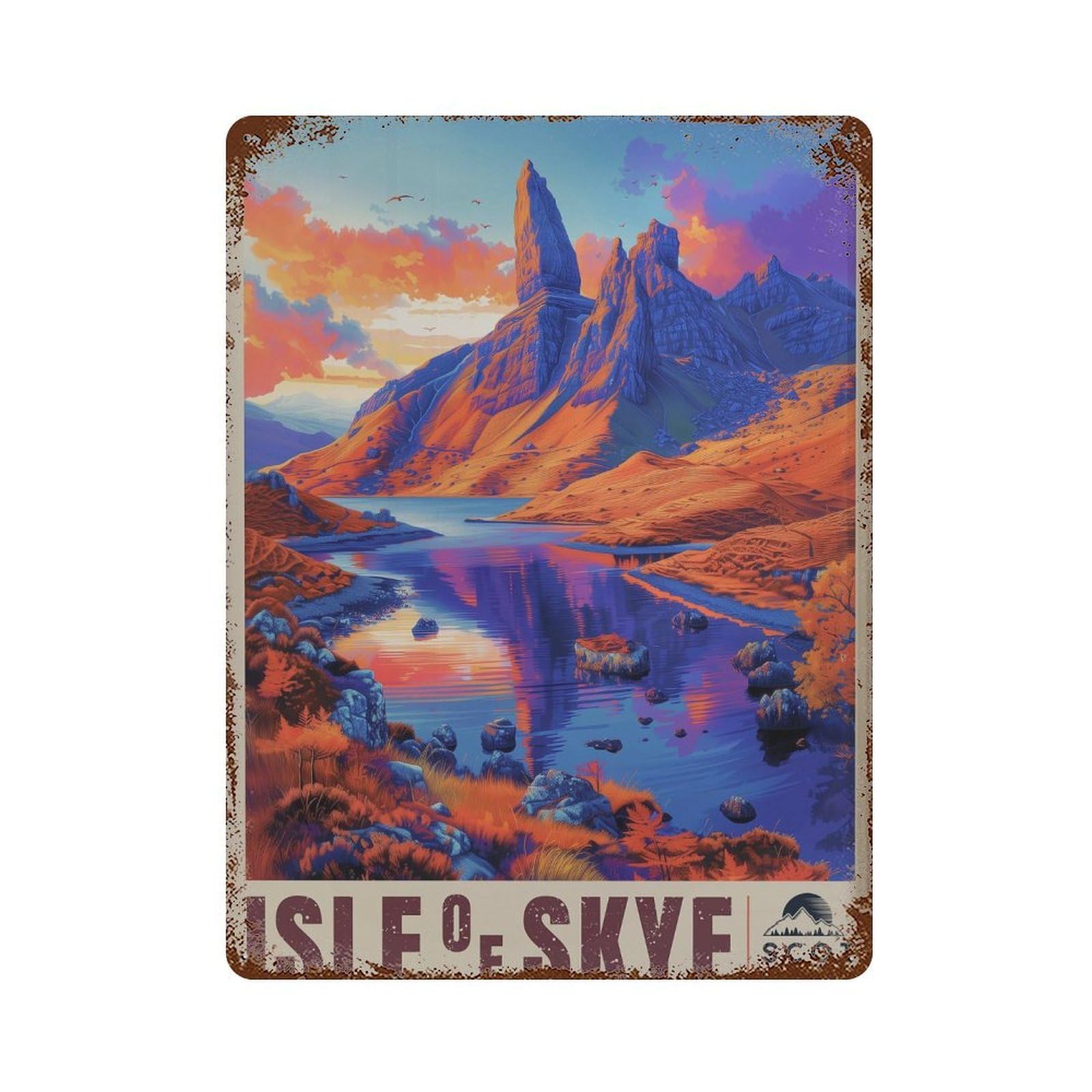 xiaoxiaoshen Isle of Skye Travel Scotland The Storr Wall Decor Art Metal Tin Poster Modern Home Decor Art Home Bar Shop Decorations Vintage Sign 40x30cm