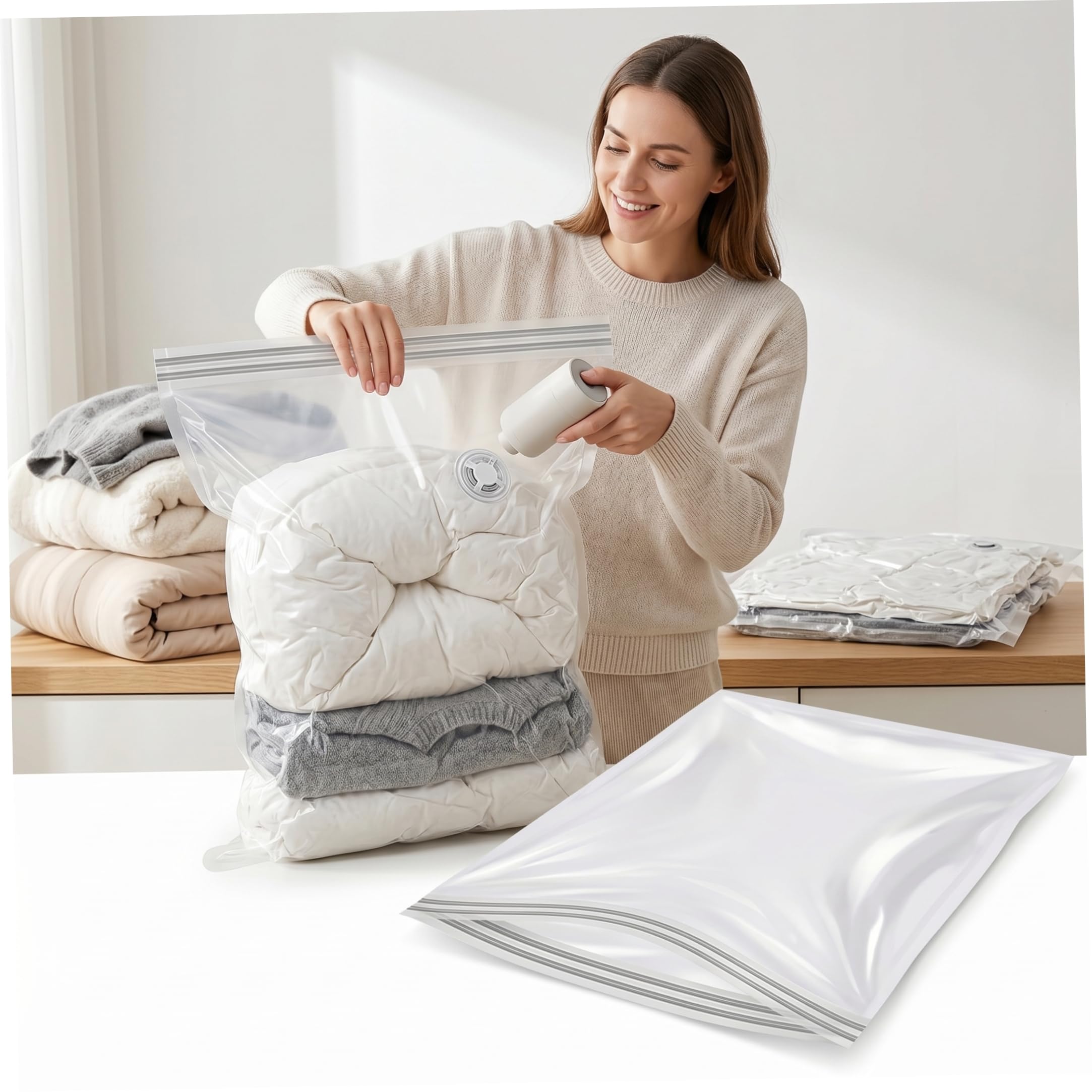 Lot de 3 sacs de nettoyage pour grille de four et rangement sous vide, en polyéthylène épais, transparent, 80 x 60 cm