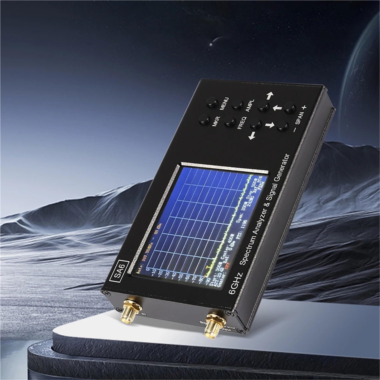 Analizzatore di Spettro Portatile SA6, Multifunzione, generatore di Segnale da 35 a 6200 MHz, Tester Touch Screen Riutilizzabile da 3,2 Pollici for Laboratorio