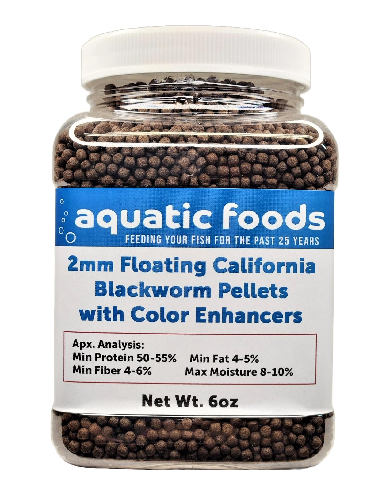 2 mm Floating Blackworm Pellets with Color Enhancers & Vitamins. Great for All Tropical Fish, Marine Fish, Cichlids, Carnivores, Discus, Coldwater