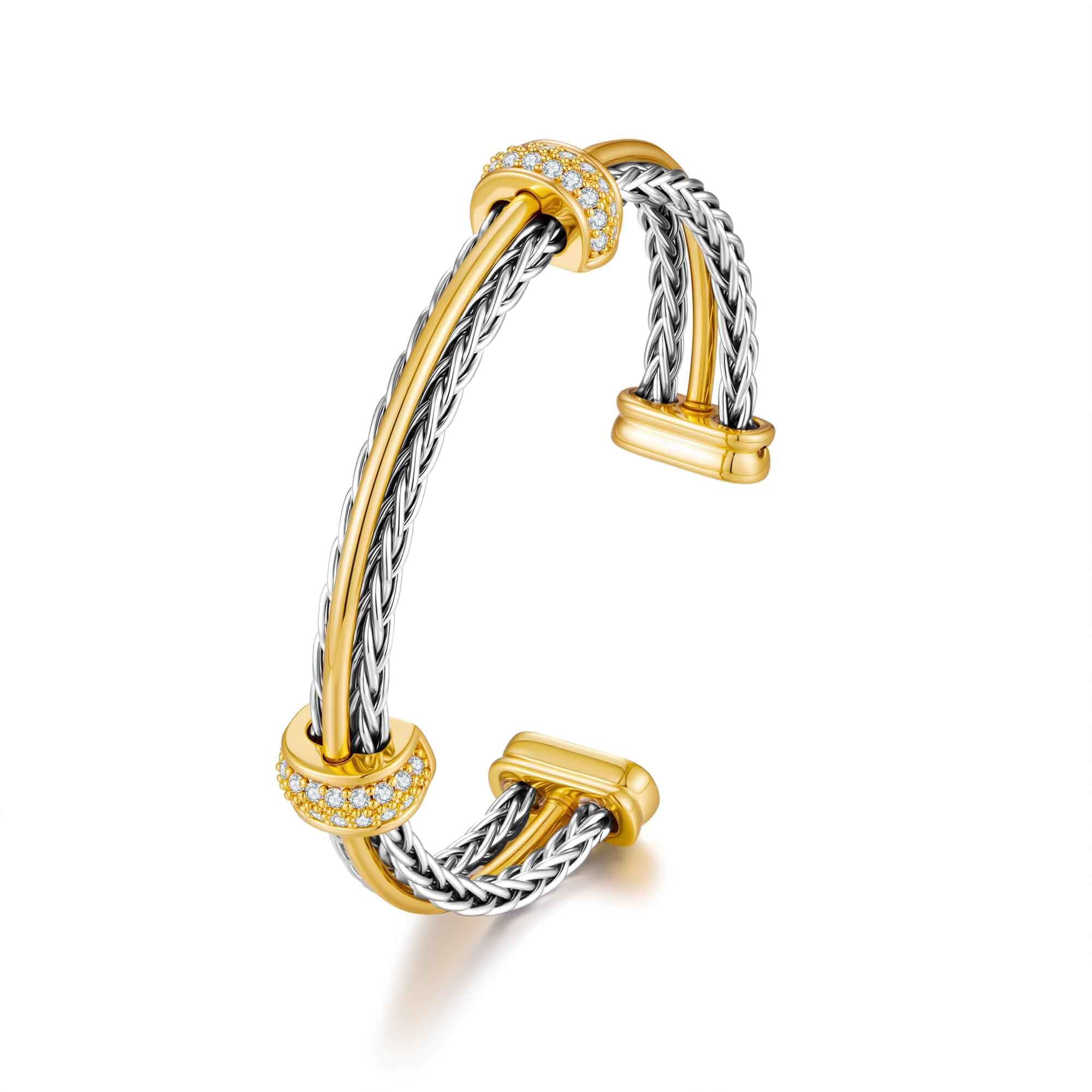 LILIE&WHITE Gold And Silver Bracelets For Women With Braided Design Chic Gold Bangle Statement Bracelet Cuff Bracelets Fashion Jewelry