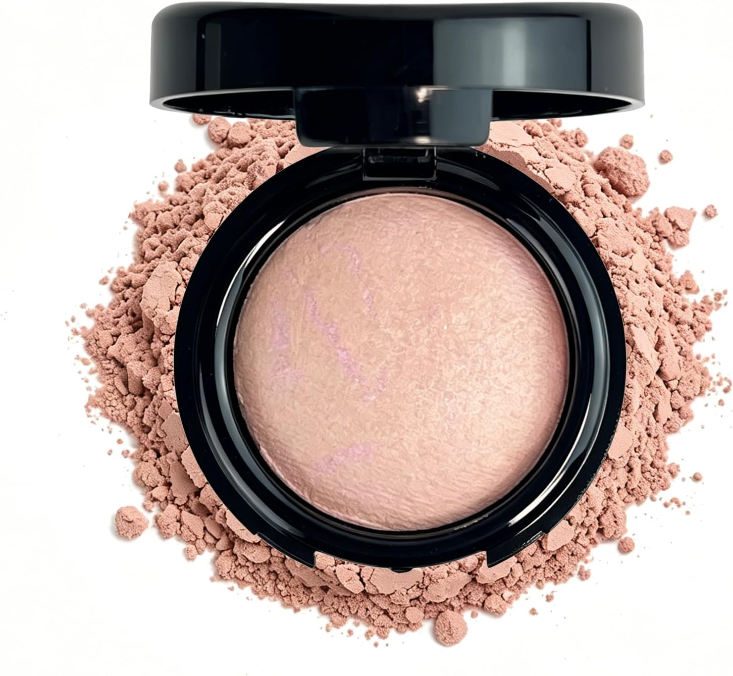 Baked Blush, Light Pink Single Powder Blush for Cheeks, Shimmer Silky Smooth Pressed Powder, Highly Pigment Makeup Palette, Long-Lasting Face Makeup for Women Beauty for Festivals-02#