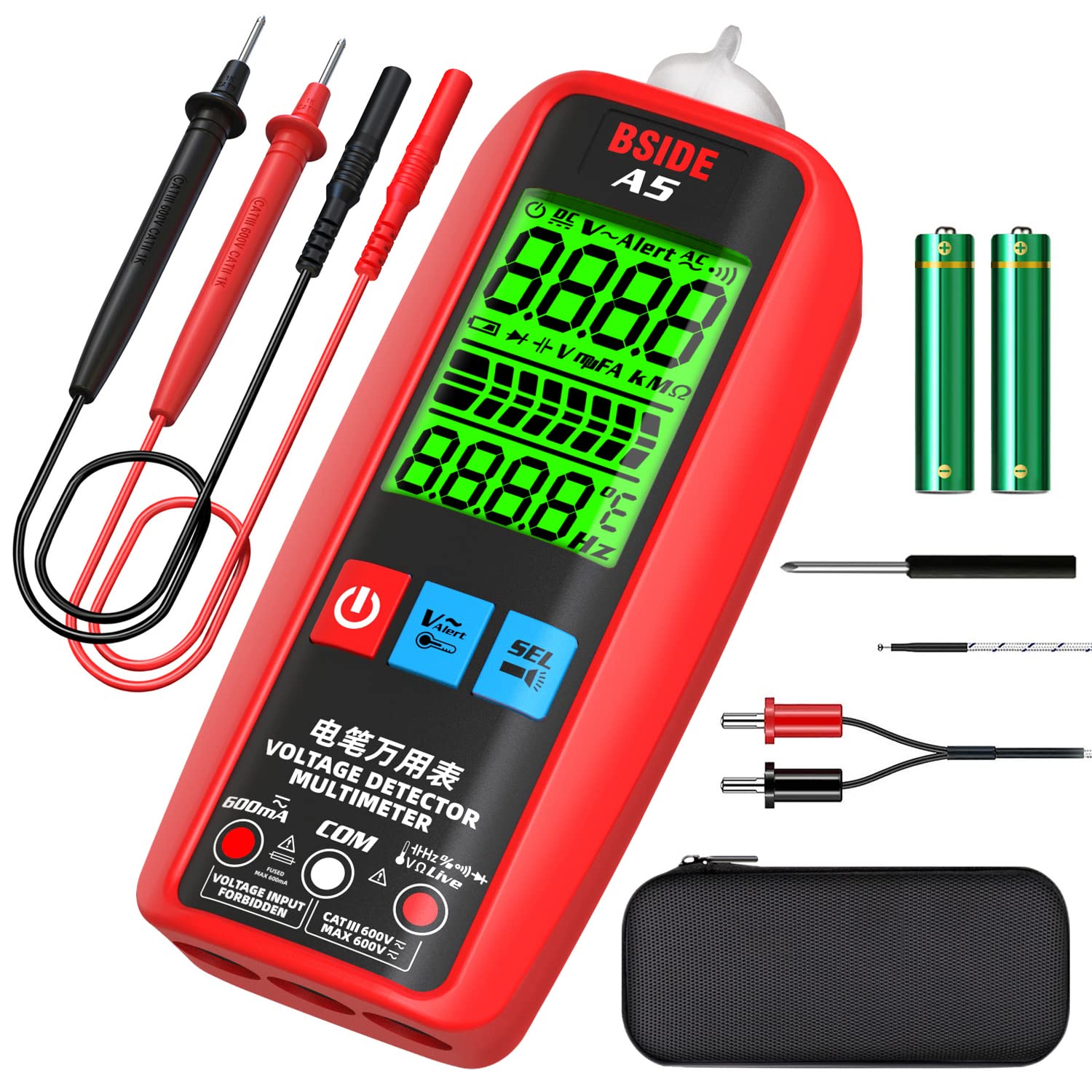 BSIDE Smart Digital Multimeter Electrical Amp Tester 6000 Counts ...