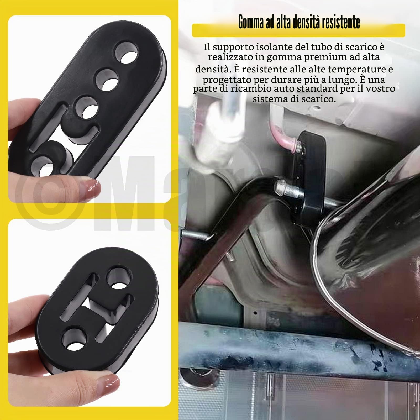 6 Pezzi Gancio di Scarico 2/4 Fori - Gancio di Gomma Marmitta 90 Gradi, Isolante Staffa di Montaggio per Auto Camion Jeep