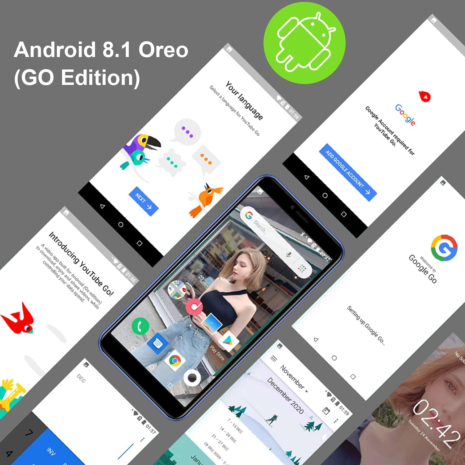 KXD 6A Smartphone running Android 8.1 Oreo Go Edition