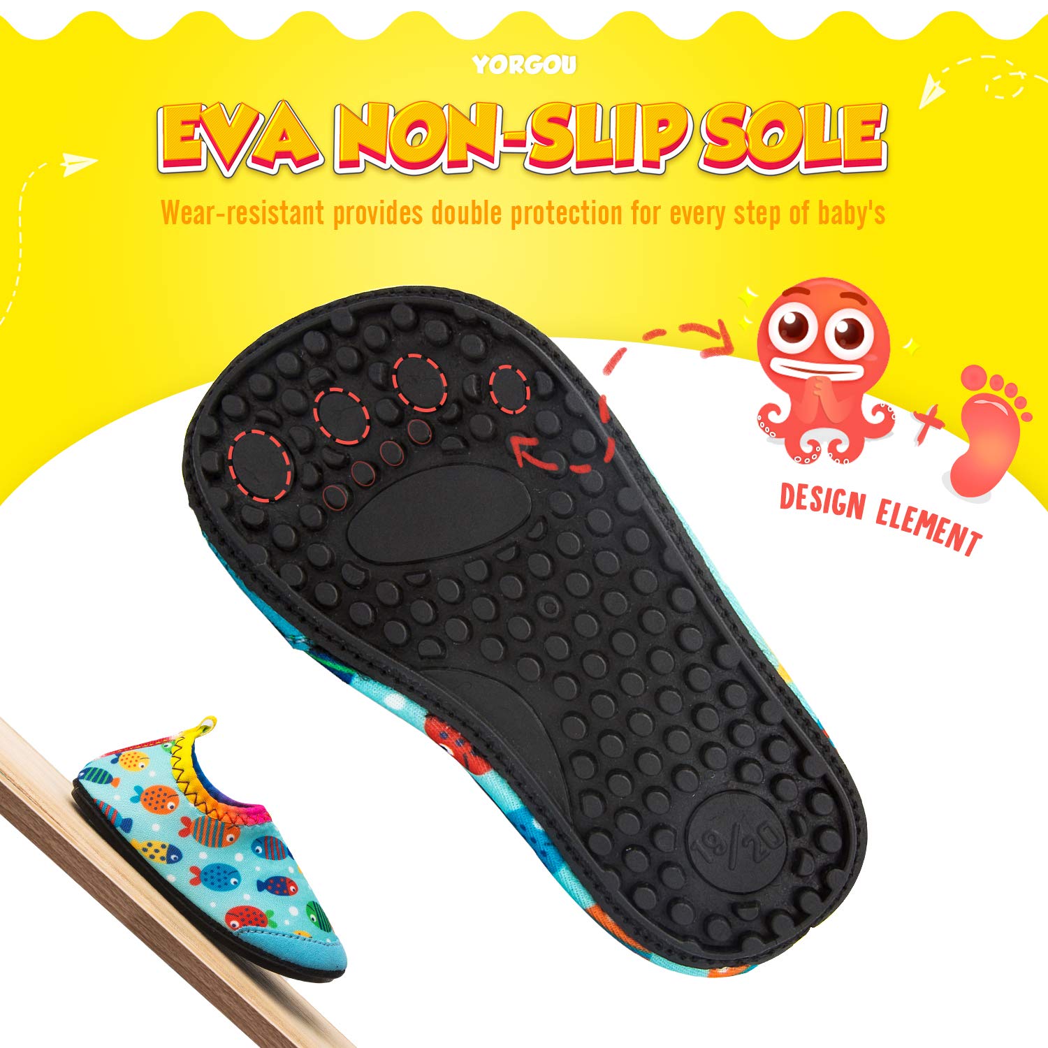 Baby Boys Girls Water Shoes Toddler Beach Shoes Barefoot Aqua Socks Non-Slip for Pool Beach — view 5