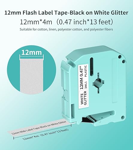 Miniatura 5 de Paquete de 5 cintas de etiquetas de repuesto compatibles para Brother P Touch M Tape M231 MK231 M-K231 M-231 M-K231s funciona con Brother Ptouch