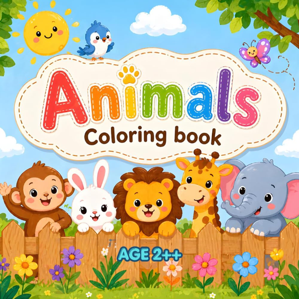 Coloring for kids: Animals For Children Ages 2+ | (8.5"x8.5")