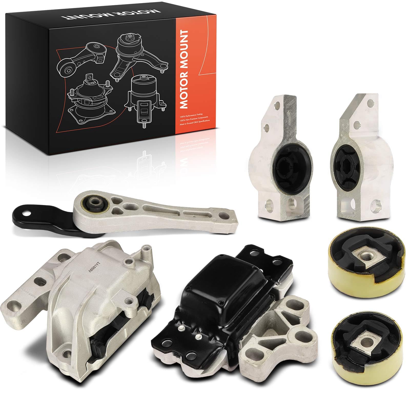 Frankberg 6 supporti motore + 1 supporto cambio 1K0199868 | Parte inferiore anteriore posteriore Sopra; Compatibile con: A3 8P1, A3 Cabriolet 8P7, A3 Sportback 8PA