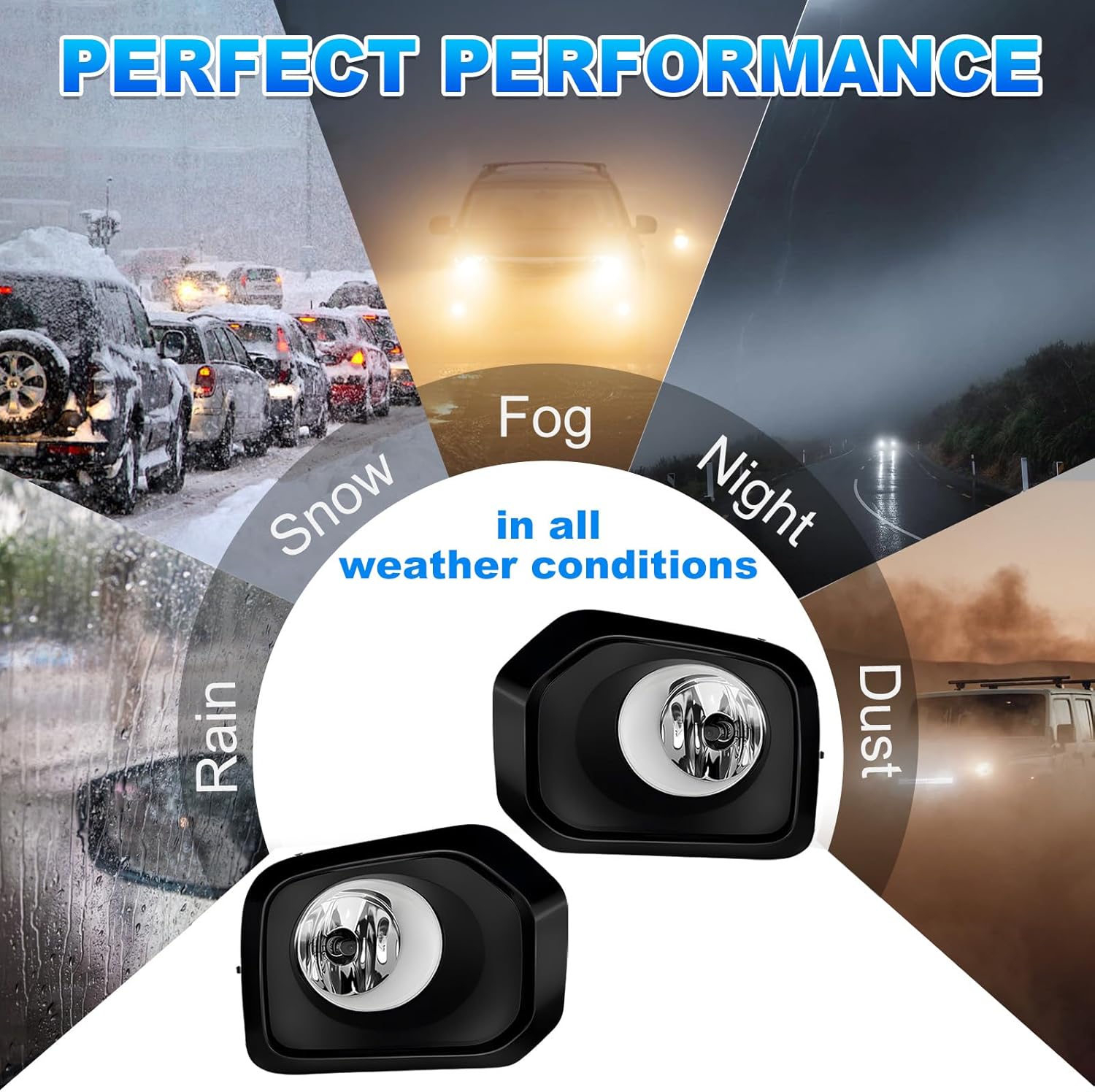 Fog Lights Assembly Kit for 2016 2017 2018 2019 2020 2021 2022 2023 Toyota Tacoma(Fits SR,SR5 Model Only), 1 Pair Bumper Driving Fog Lamps Set with H11 55W Halogen Bulbs