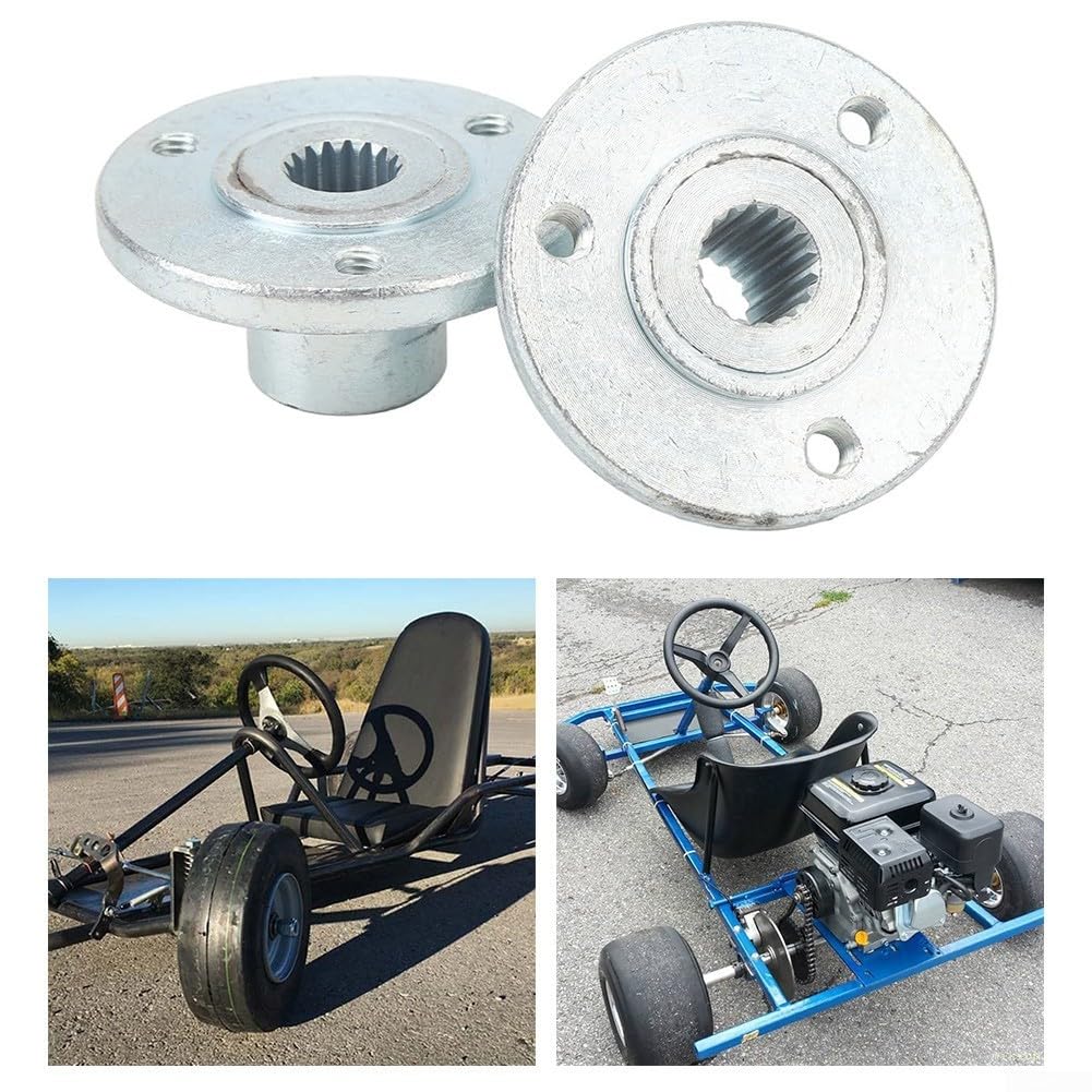 17 mm 17T Hinterradnabenwelle, 3 Bolzenachse für Quad für ATV Go Kart Buggy Radnabe, 12,7 cm Reifen kompatible Nabenmontage, Stahllegierung