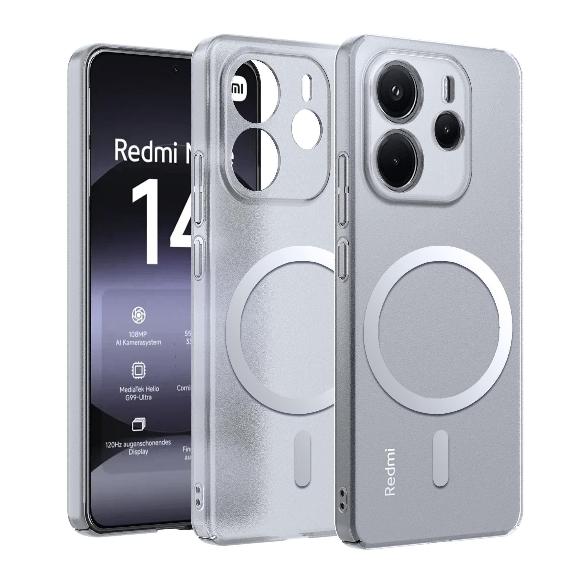 SEAHAI Magnet-Handyhülle Für Xiaomi Redmi Note 14 4G – Ultradünn, Matt, Durchscheinend, Stoßfest In Grün
