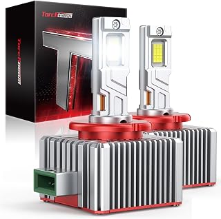 Torchbeam D3S HID Bulbs, 60000LM Brightness 6000K Cool White, Pack of 2 | Original Xenon HID Replacement Bulbs, Long-Lasting Performance, Easy Plug and Play Installation, IP68 Waterproof