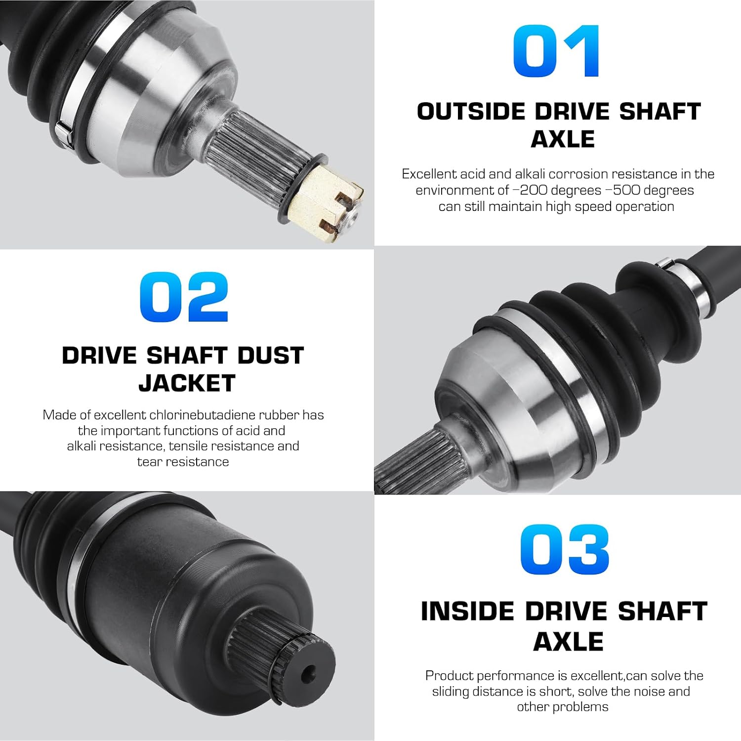 Rear Left/Right CV Axle Shaft for Polaris RZR S 900/4 900 EPS/RZR Trail S 900/1000, General 1000 EPS/4 1000 EPS 2015 2016 2017 2018 2019 2020 2021 2022, Replace for 1333081 1333947, only for 60 inch
