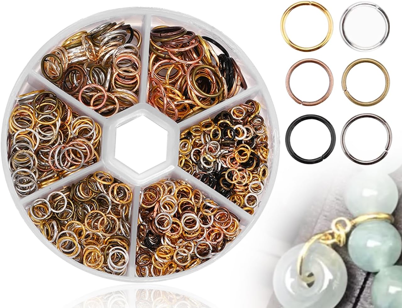 TOAOB 2400 Stück Jump Ringe Spaltringe 4mm Metall Mehrfarbig