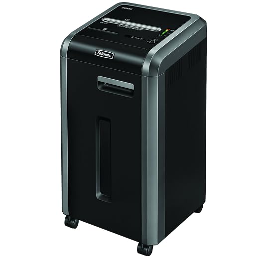 Fellowes Powershred 225Mi 100% Jam Proof 16-Sheet Micro-Cut Commercial Grade Paper Shredder (4620001), Black