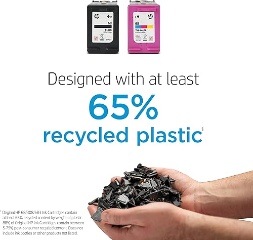 HP 68 Black Ink Cartridge | Works Envy 6100e, 6500e Series | Eligible for Instant Ink | 7FP21TN