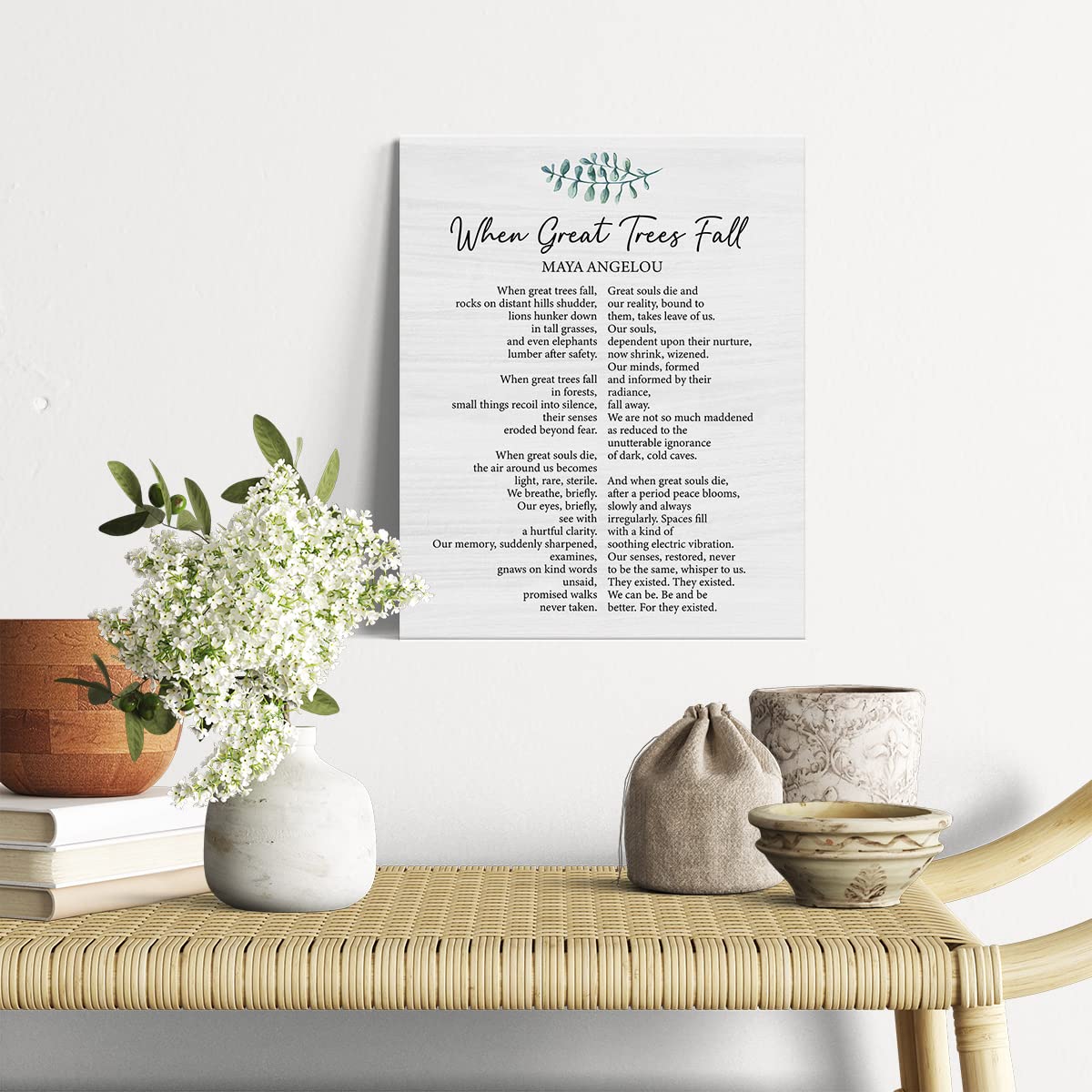 Amazon.com: When Great Trees Fall Poem By Maya Angelou Canvas Painting  Framed Wall Art Decor for Living Room Bedroom, Poem Canvas Poster Print  Decorative Gift: Posters & Prints