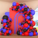 Red Blue Black Balloon Garland Arch Kit, 113PCS Red Blue Balloons Black Balloon Spider Balloon Arch for Boy Hero Birthday Baby Shower Graduation Party Decorations gallery image