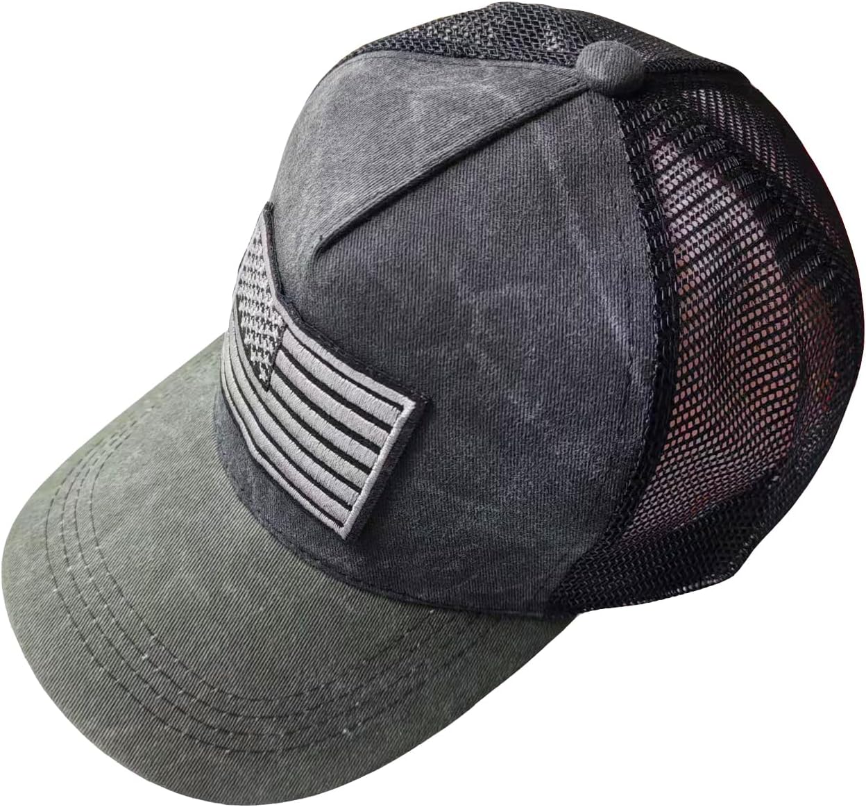 Baseball Cap Adjustable Trucker Hat Ponytail Sun Hats for Women Men - Image 2