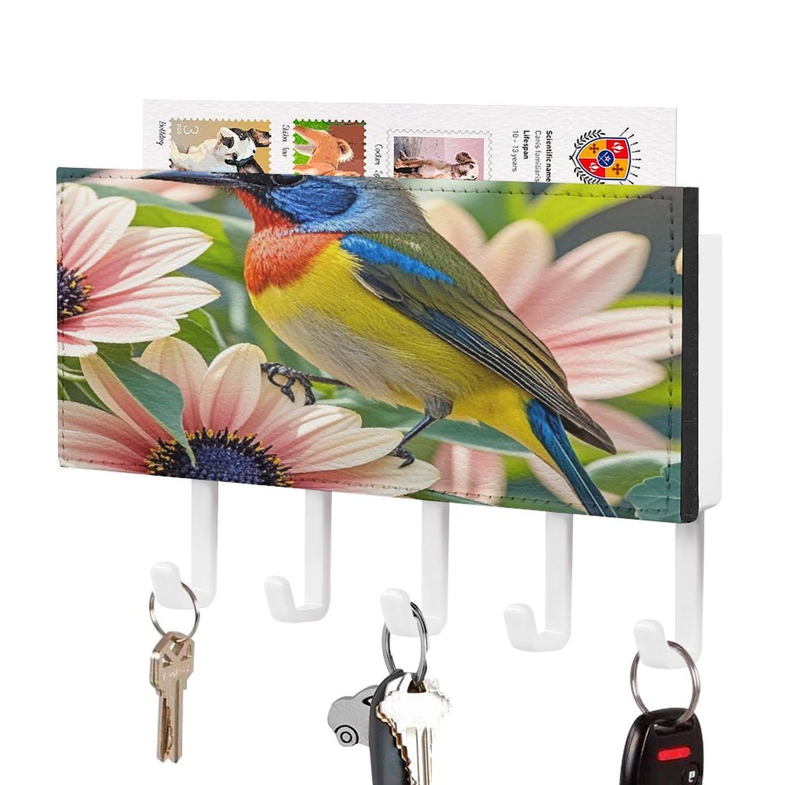 Organizador de llaves de piel sintética ideal para decorar y ordenar el recibidor
