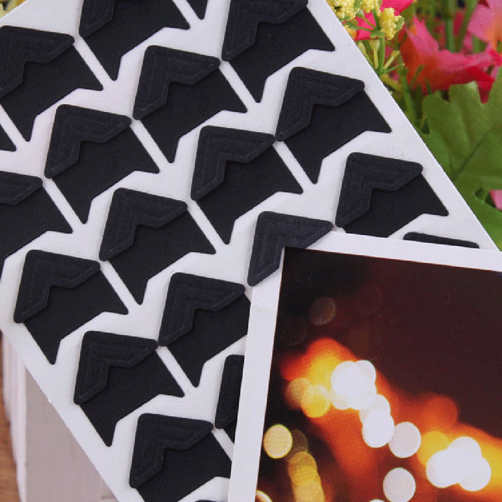 Heavy Driver® 5 Sheet DIY Photo Album Scrapbook Corner Sticker Black 2