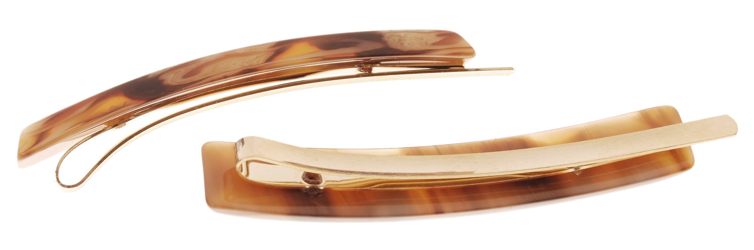 Bobby Pins Gold Wire Caramel Horn Cellulose Acetate Pair Adult Stylish Amazon.com : France Luxe Bobby Pin Pair on Gold Wire  main image 3