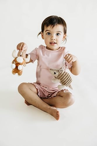 Miniatura 2 de The Petting Zoo Peluche de caballo de peluche, regalos para niños, clips de mochila, animales de peluche de caballo marrón, 5 pulgadas