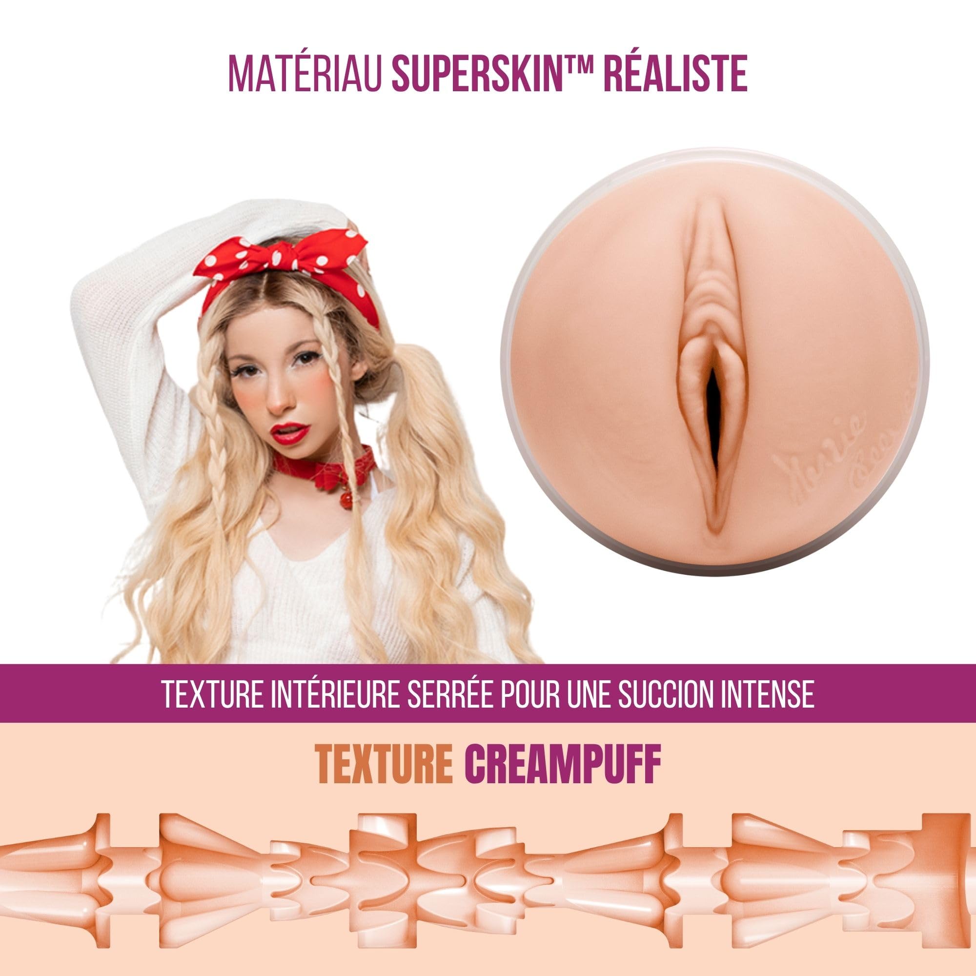 Fleshlight - Kenzie Reeves Creampuff - masturbateur discret et stable en matériau SuperSkin réaliste