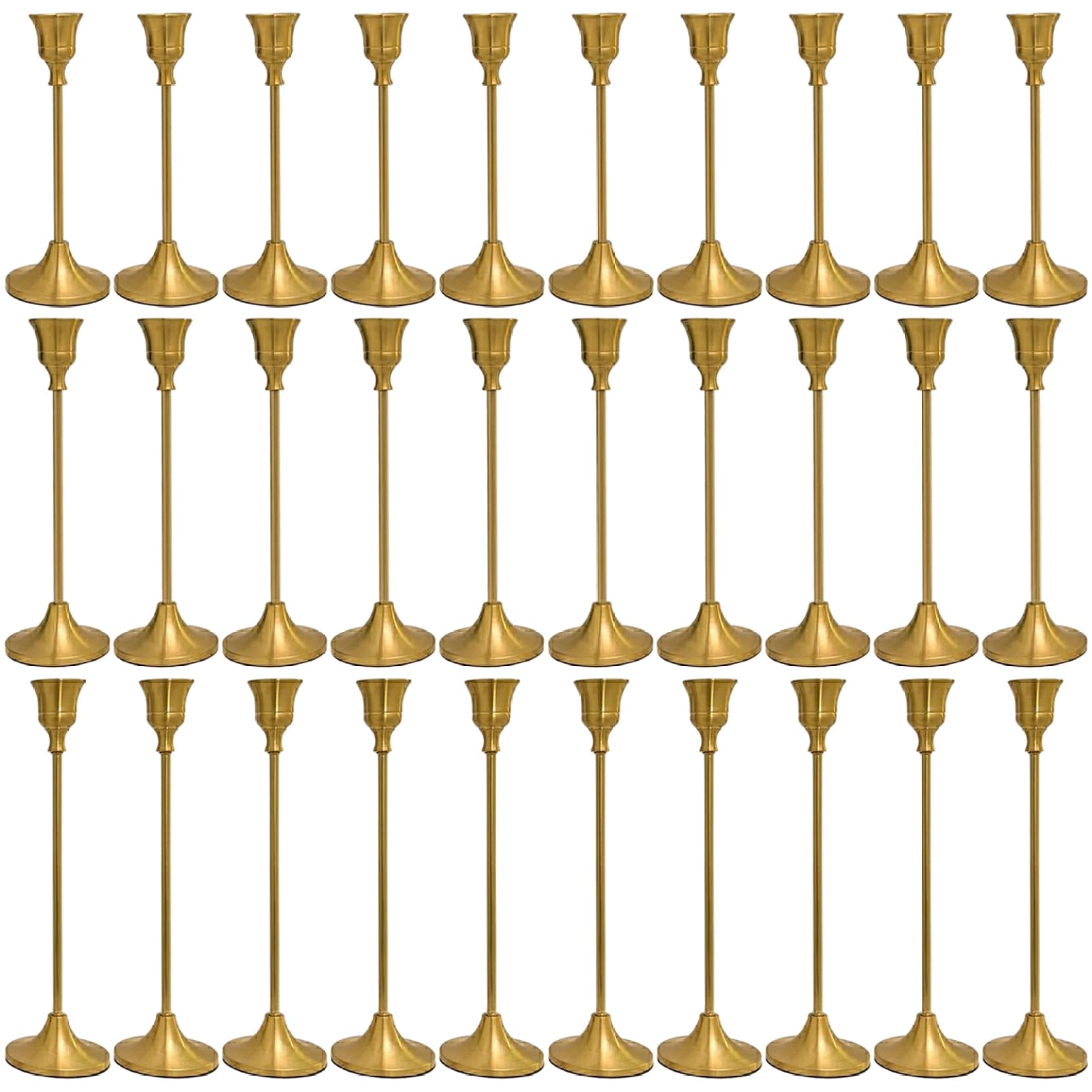 Bougeoirs dorés de table lot de 30 pièces stables pour éviter les chutes de bougies
