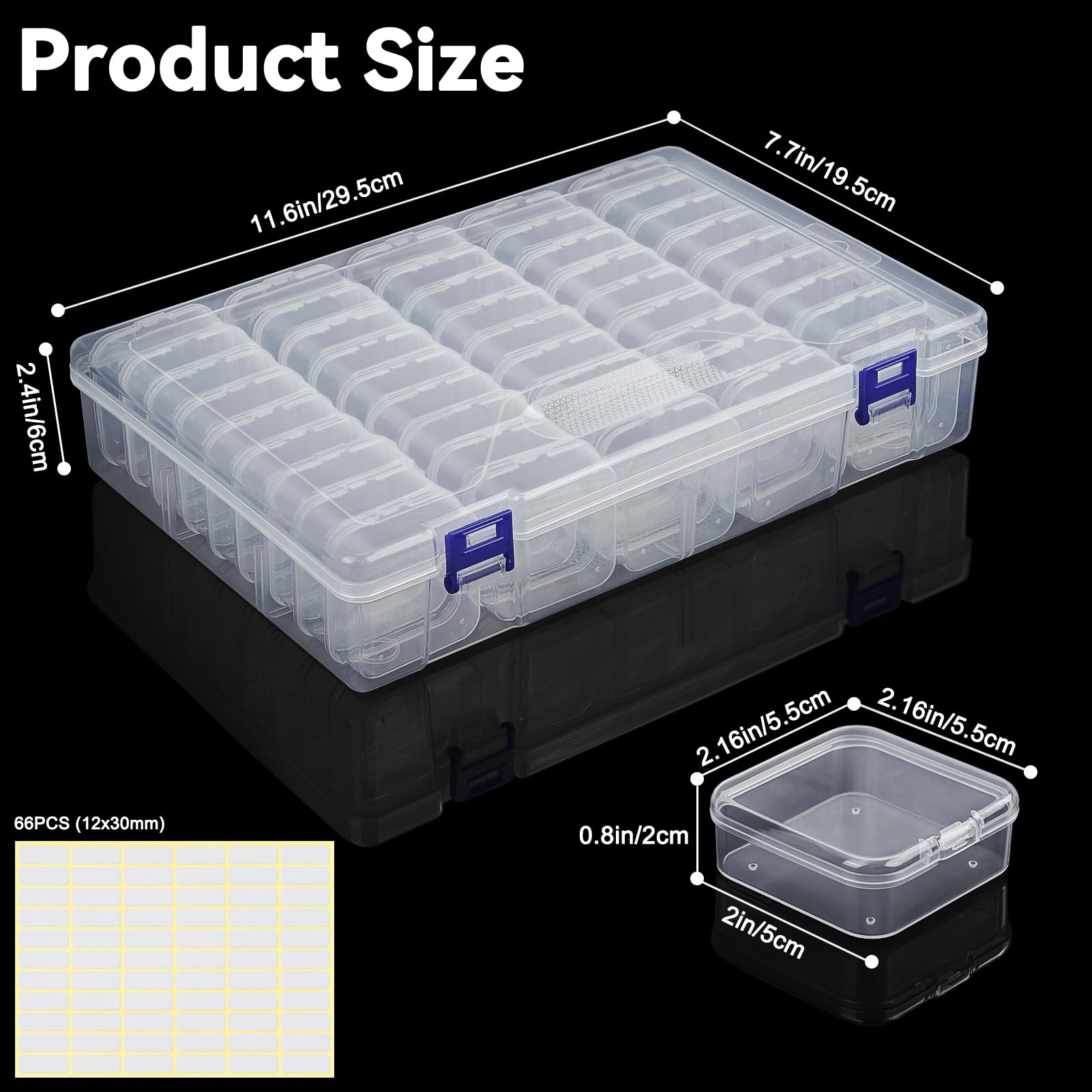 DILIBRA Caja organizadora de cuentas, 138 organizadores de cuentas pequeñas y cajas de plástico de almacenamiento, mini cajas de almacenamiento de cuentas transparentes con tapa con bisagras para