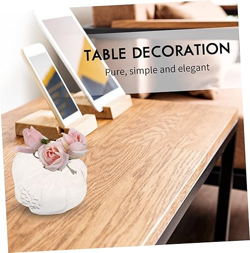 Miniatura 8 de VOSAREA Florero de granada con vela pequeña, florero de un solo tallo para floreros, estante transparente, florero, florero, florero, ramos