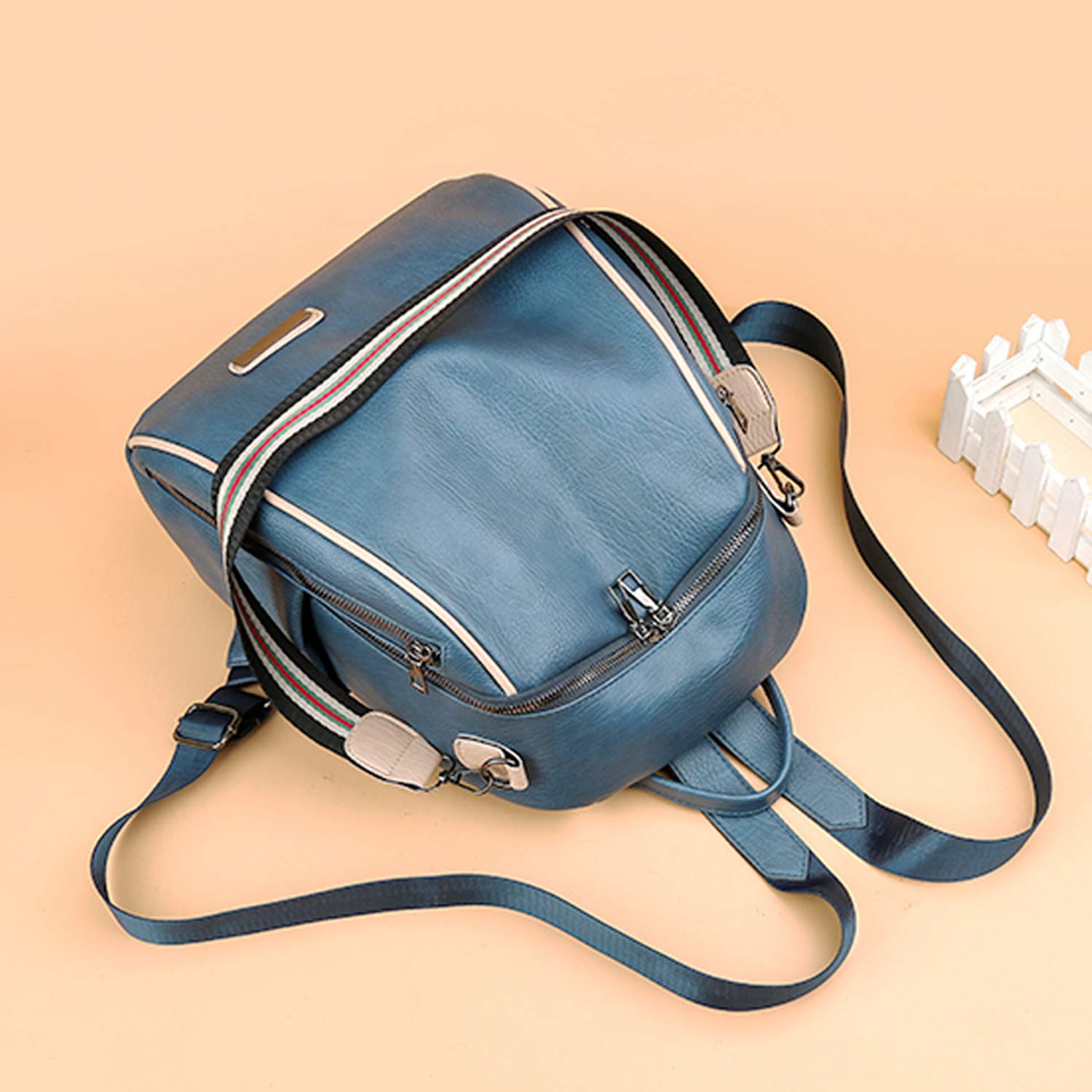 FANDARE Bolsos Mochila Mujer Bolsa de Hombro Impermeable Bolso Mochilas Tipo Casual Niña Bolsas Escolares Adolescente Casual Daypacks para Outdoor Deporte Viaje 3 en 1 School Bag Durable PU Azul