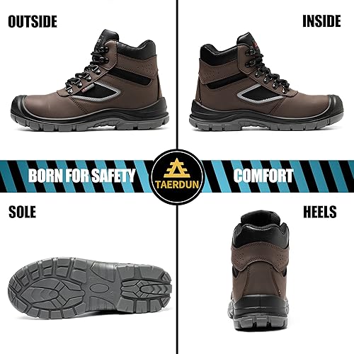Miniatura 2 de Steel Toe Boots for Men Waterproof Work Safety Shoes Non-slip Breathable Comfort Lightweight, Industrial & Construction Shoes, Indestructible